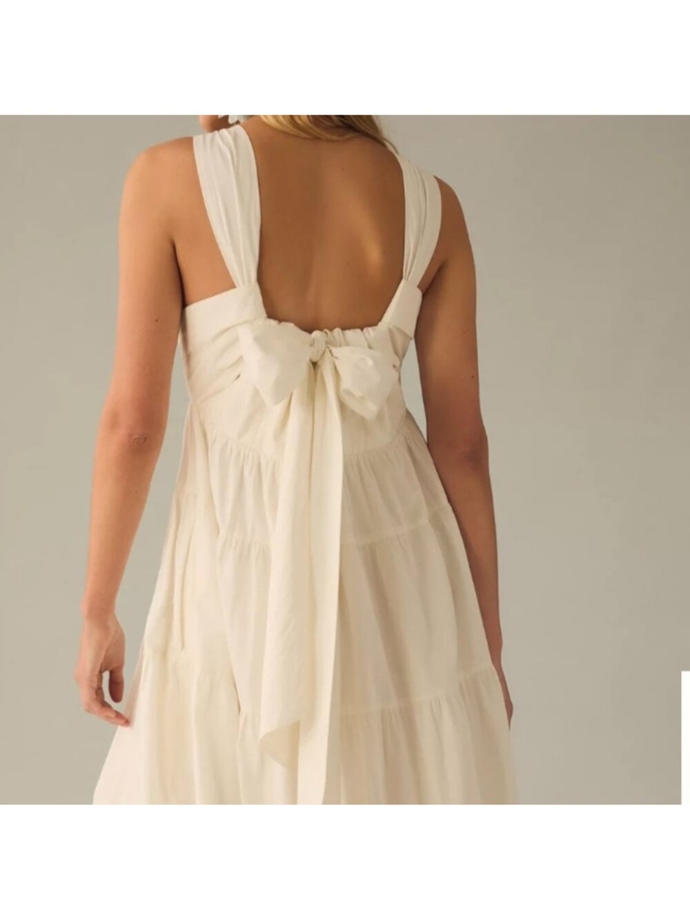 Anthropologie Forever That Girl White Tiered Maxi Sundress - Picture 7 of 8